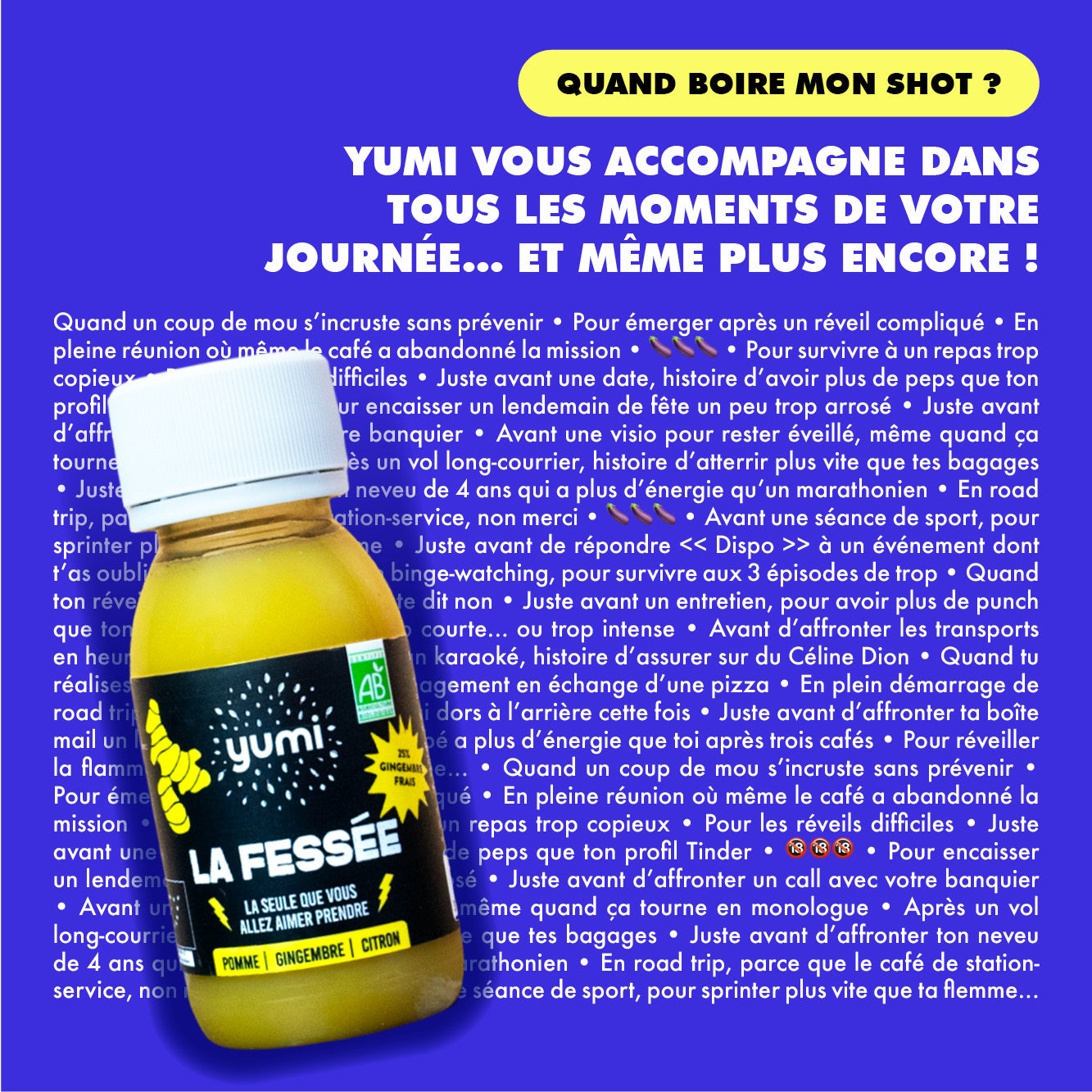 Coffret de shots de gingembre : La Fessée
