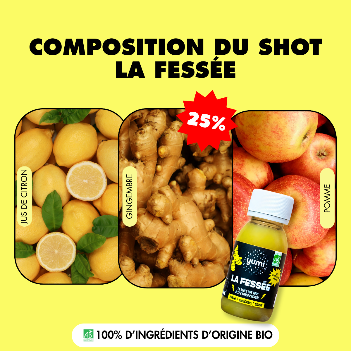 Coffret de shots de gingembre : La Fessée