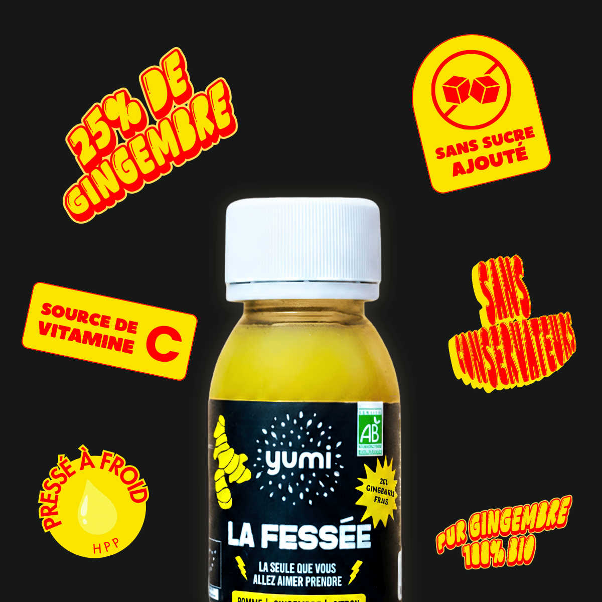 Coffret de shots de gingembre : La Fessée