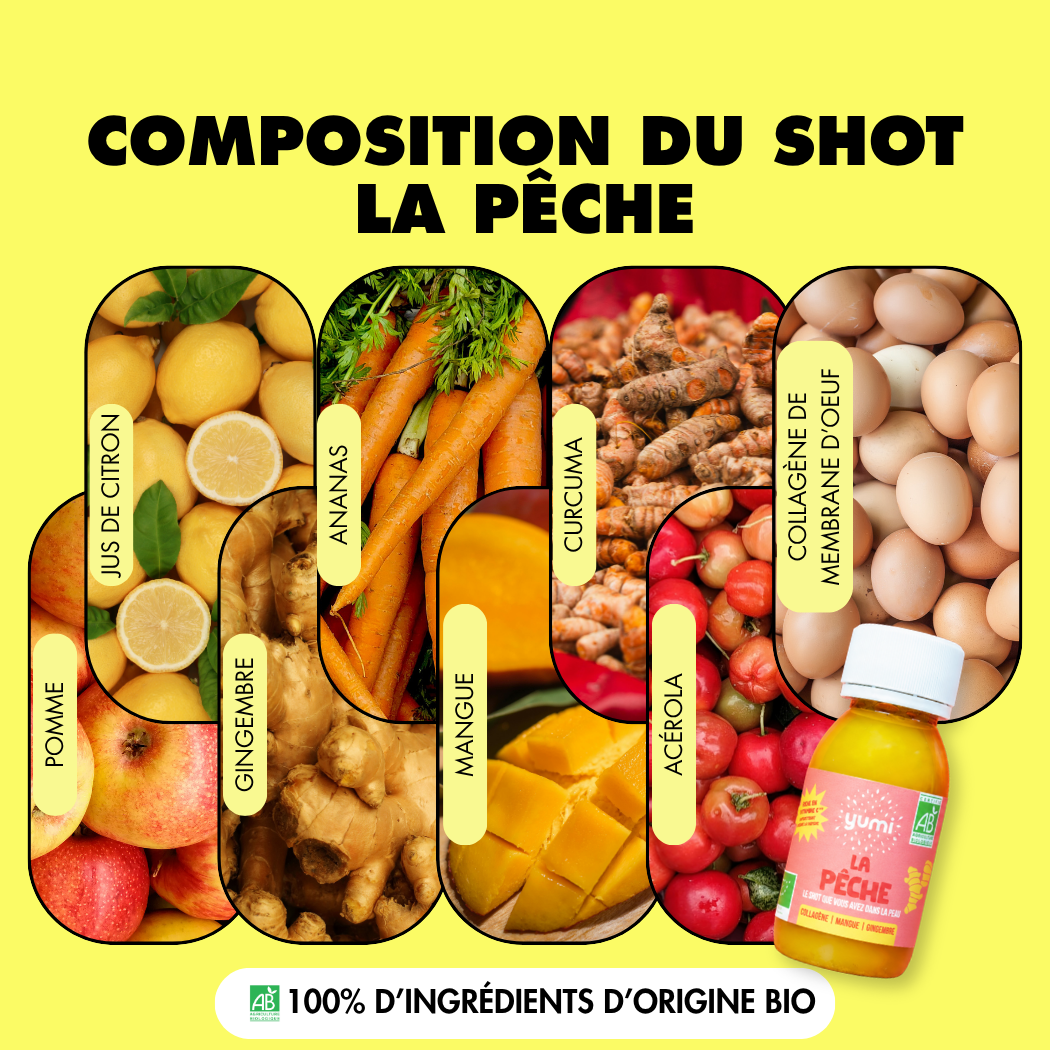 Coffret de shots de gingembre : La Pêche