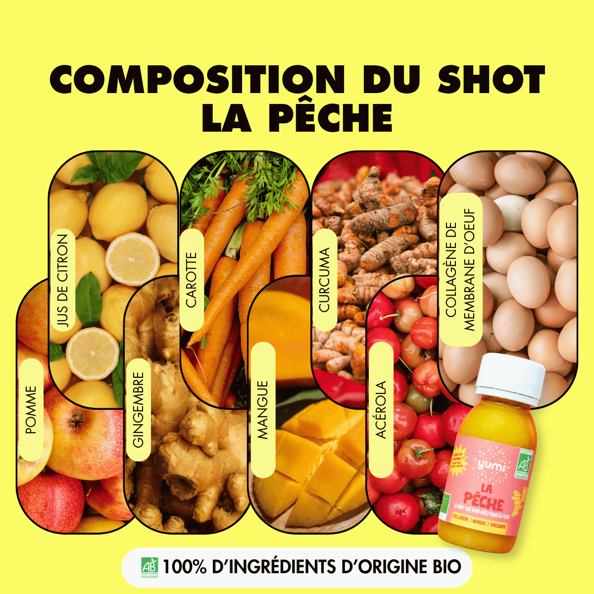 Coffret de shots de gingembre : La Pêche