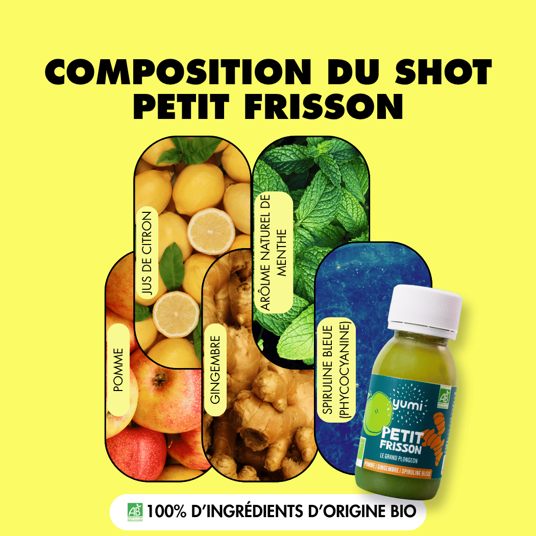 Coffret de shots de gingembre & spiruline : Petit Frisson