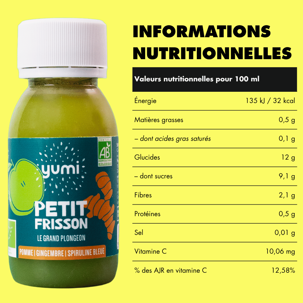 Coffret de shots de gingembre & spiruline : Petit Frisson