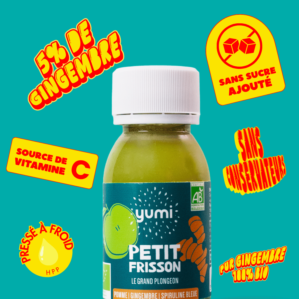 Coffret de shots de gingembre & spiruline : Petit Frisson