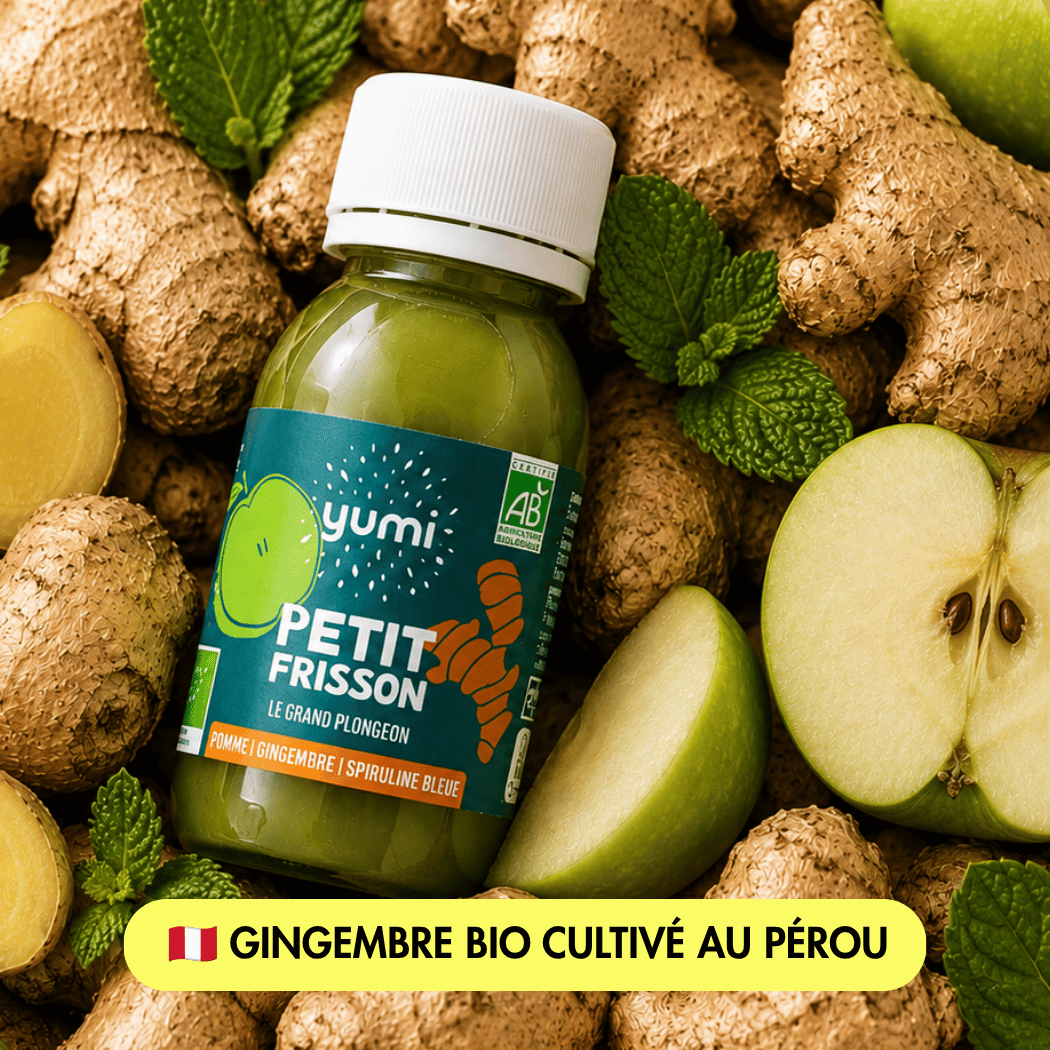 Coffret de shots de gingembre & spiruline : Petit Frisson